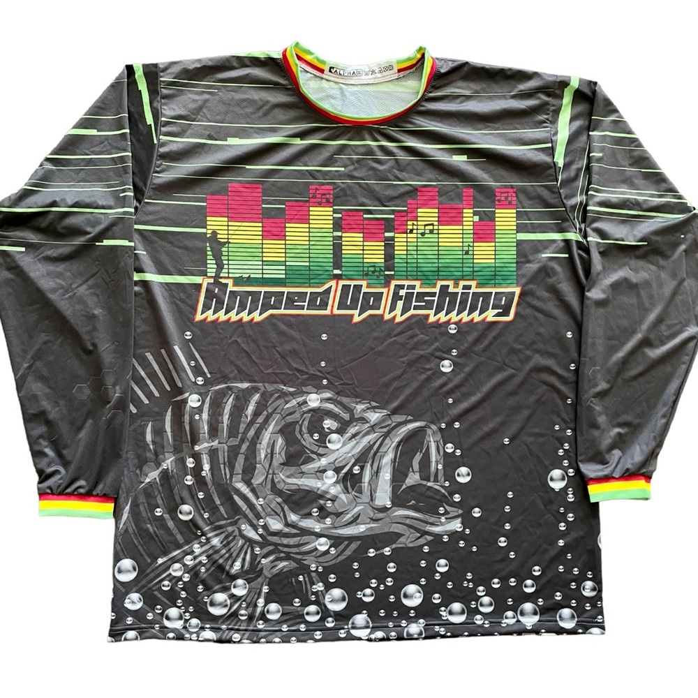 ALPHA ( Amped Up Fishing ) Men’s Size 3X Fishing Long Sleeve Nylon Shirt